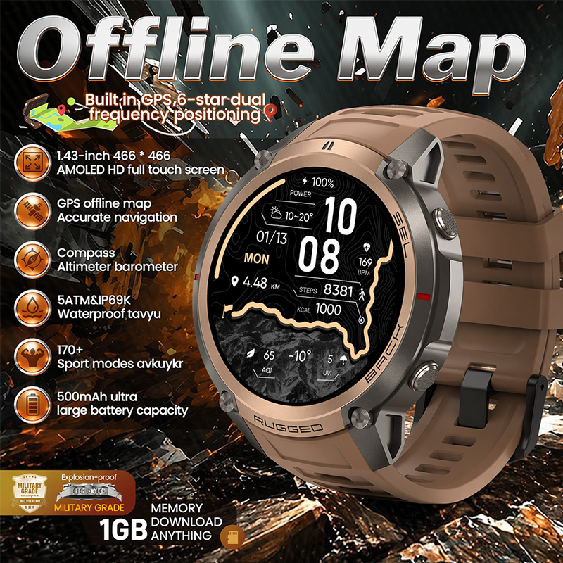 Japanese Active Lifestyle - Men Smart Watch GPS Offline Maps