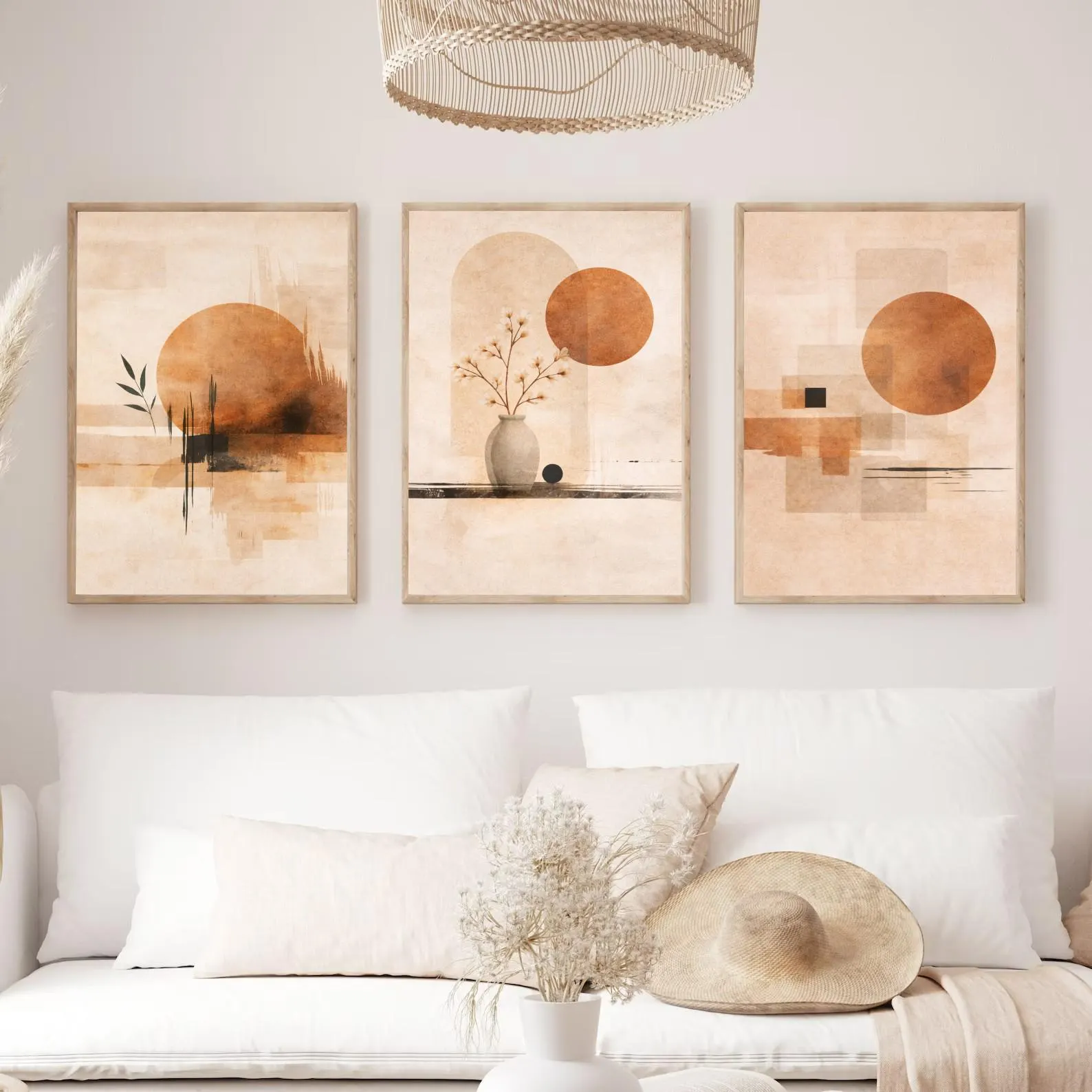 3PCS  Neutral Abstract Sun Pos - Japanese Minimalist Lifestyle avis et prix