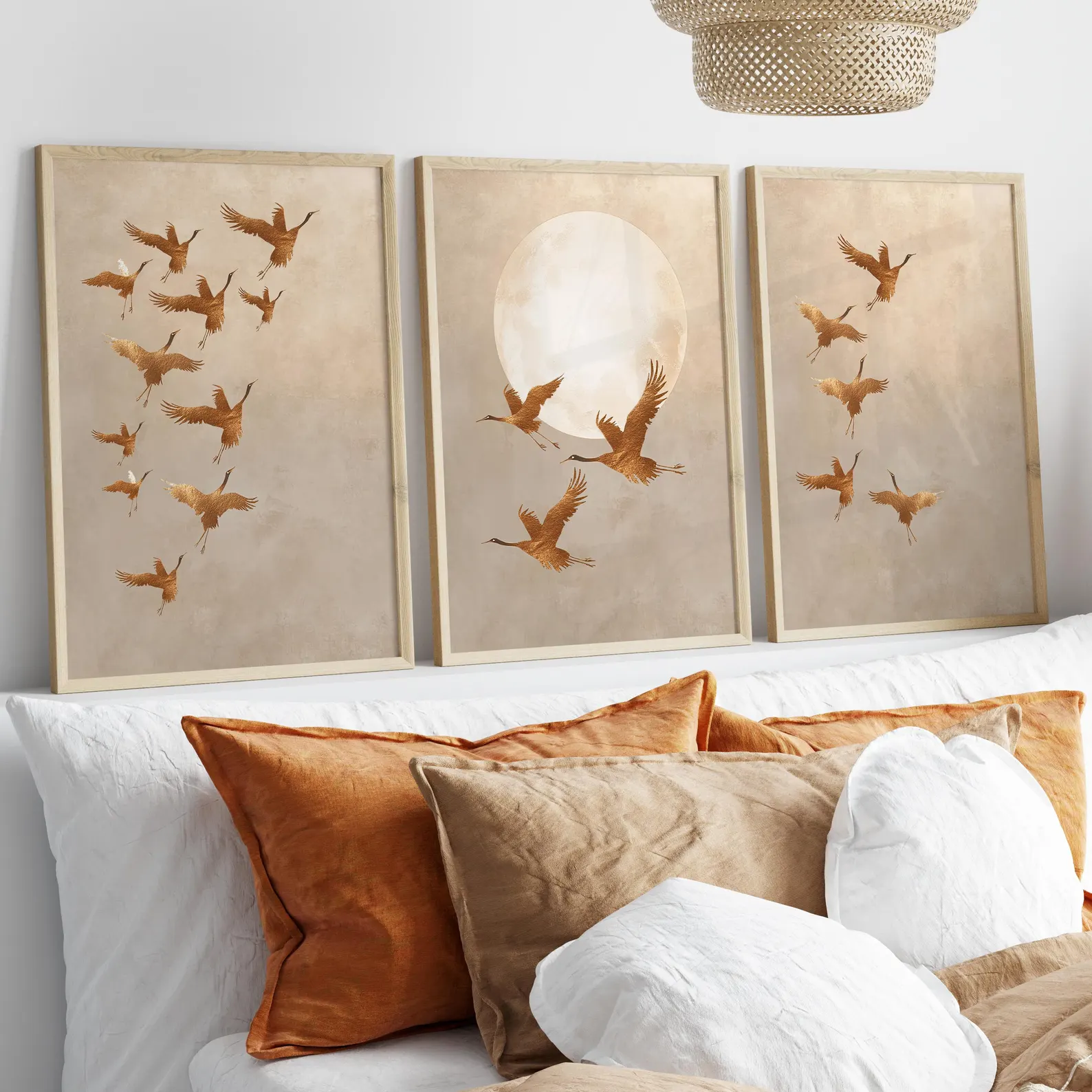 3PCS Golden Cranes Japanese Po - Japanese Minimalist Lifestyle avis et prix
